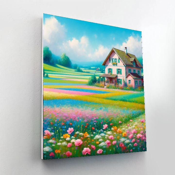 Peaceful Countryside Farmhouse DIY Paint By Numbers