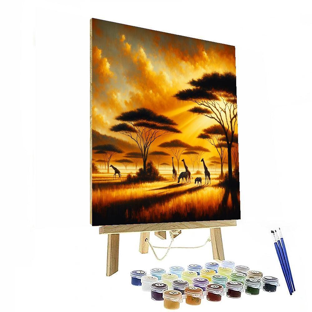 Sunlit Savannah Grandeur Paint By Numbers Art