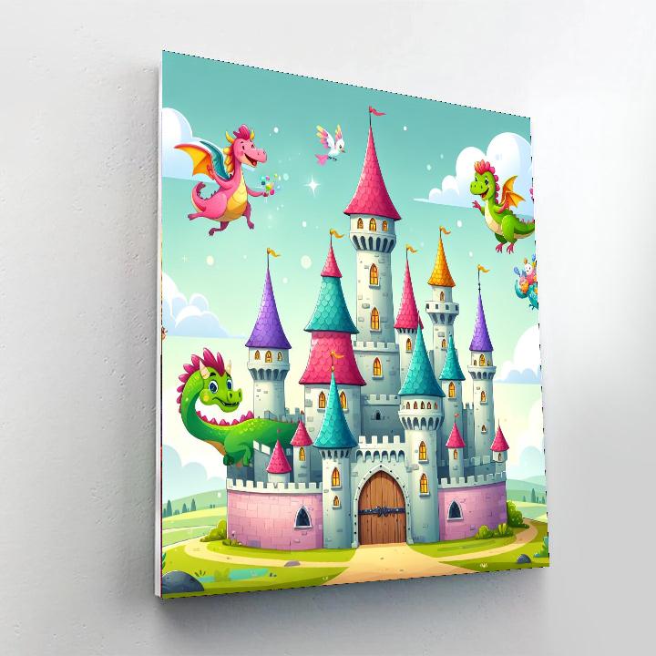 Friendly Fantasy Castle Paint By Numbers Art
