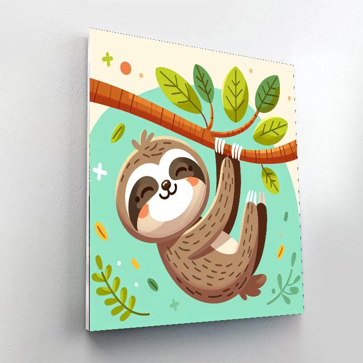 Playful Sloth Paint By Numbers Kits