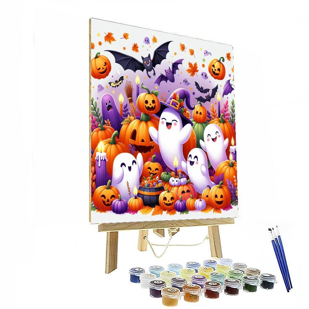 Charming Halloween Gathering Paint By Numbers Art