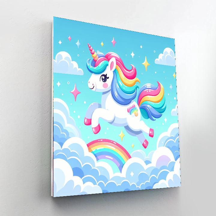 Enchanting Unicorns In The Clouds Paint By Color
