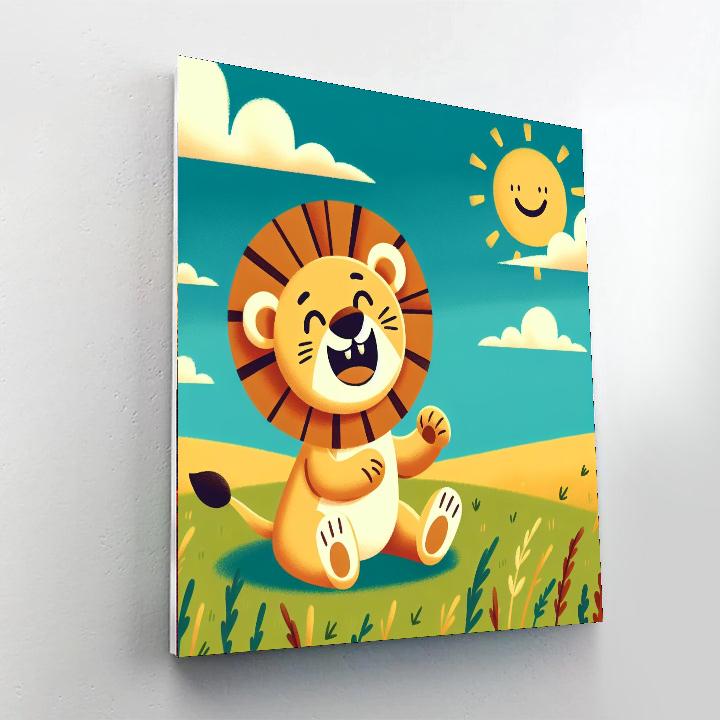 Cheerful Lion Cub DIY Paint By Numbers
