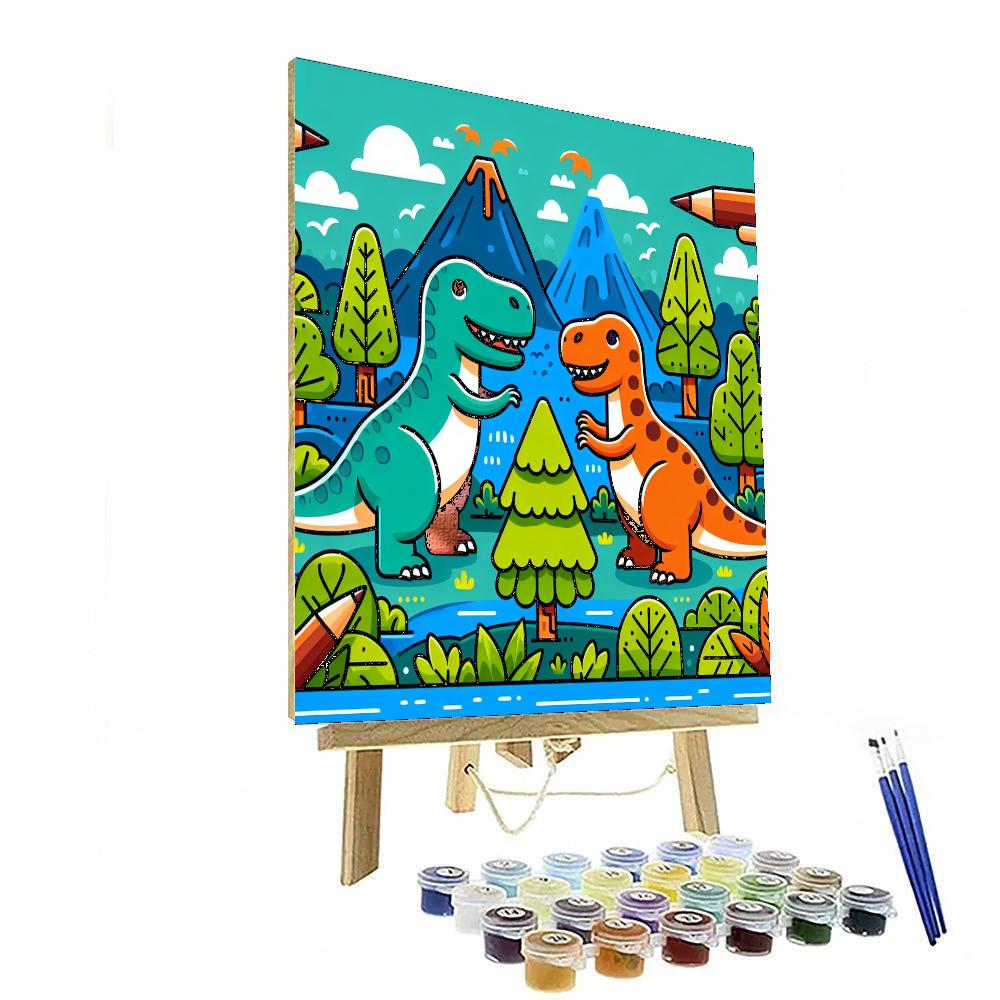 Ancient Dino Land Painting By Numbers Kit