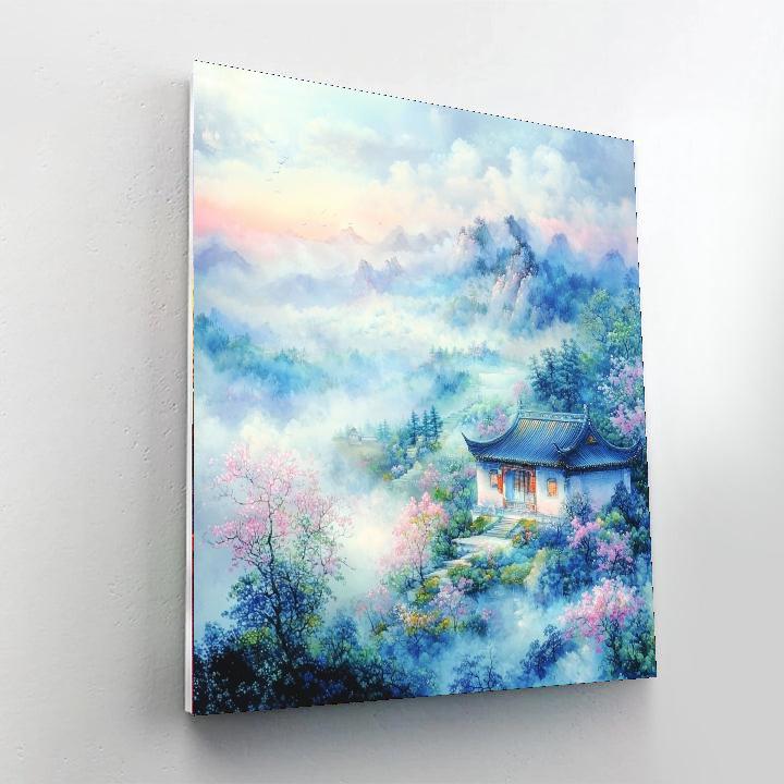 Zhao Mengfu Inspired Garden Of Clouds  Numbered Painting Kits