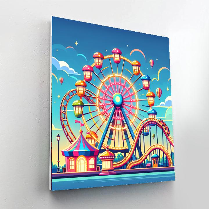 Day At The Amusement Park Number Painting