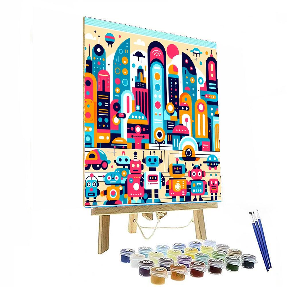 Robotic Future World Painting By Numbers Kit