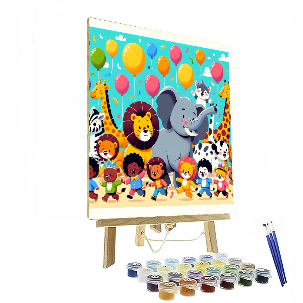 Colorful Zoo Parade Numbered Painting Kits