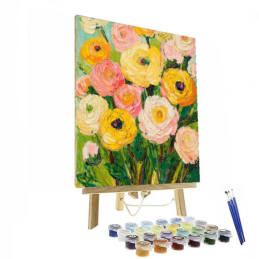 Van Gogh Inspired Radiant Floral Dream  Number Painting
