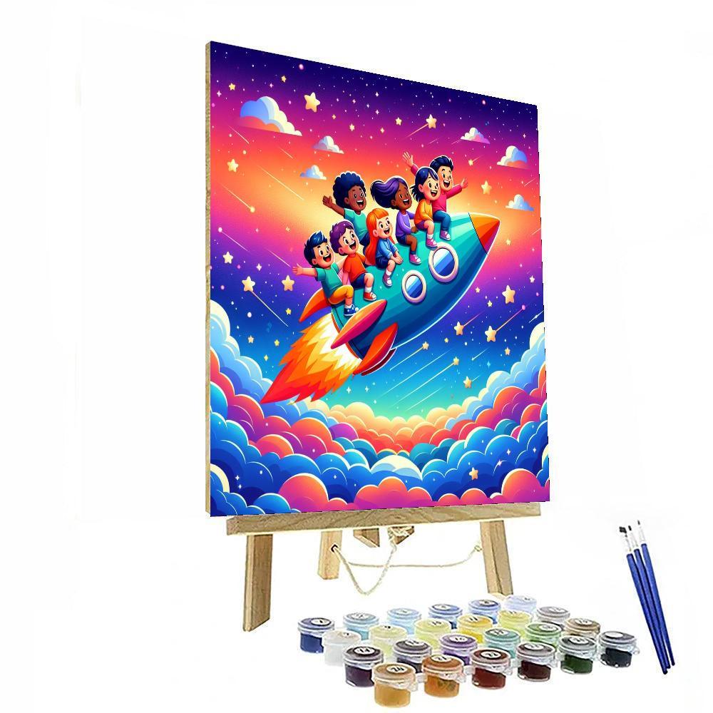 Rainbow Rocket Ride Paint By Color