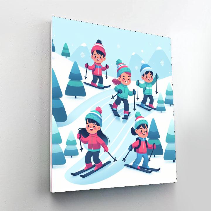 Ski Adventure Fun Numbered Painting Kits