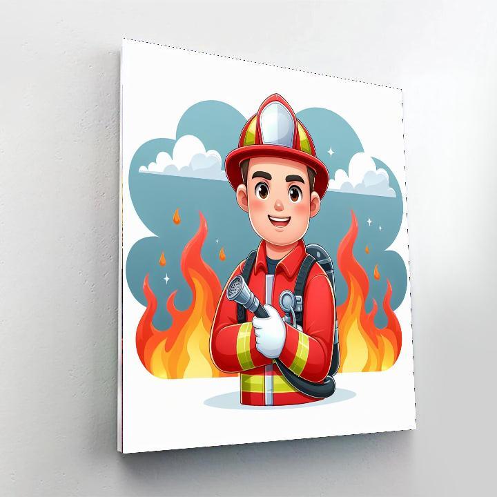 Daring Firefighter Numbered Painting Kits