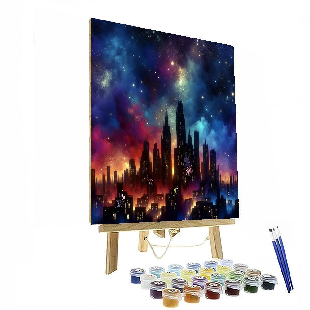 Celestial Night Skyline Numbered Painting Kits