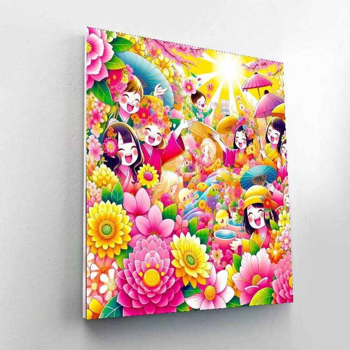 Lively Flower Festival Number Painting