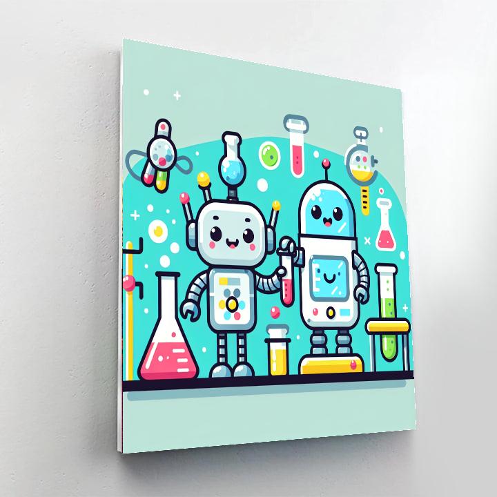 Robot Lab Scientists Numbered Painting Kits