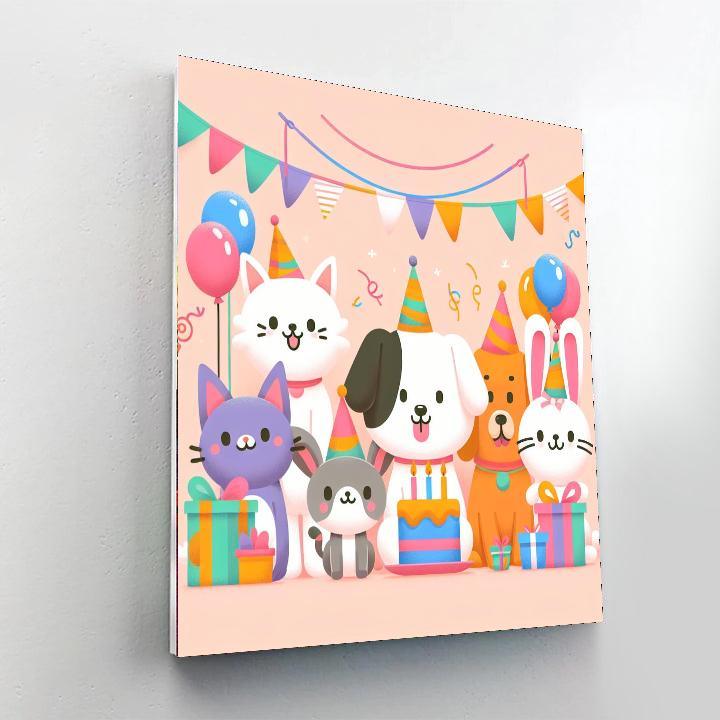Animal Friends Party DIY Paint By Numbers