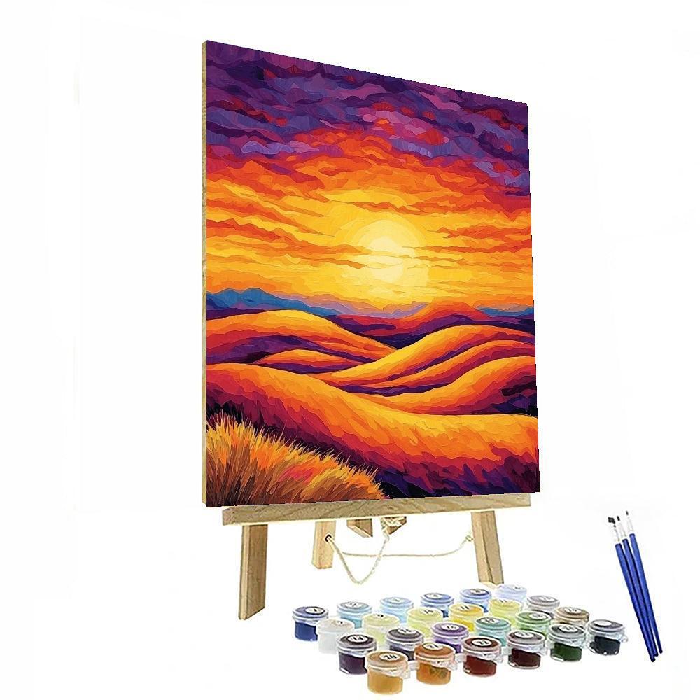 O'Keeffe Inspired Dramatic Desert Sunset  Paint By Numbers