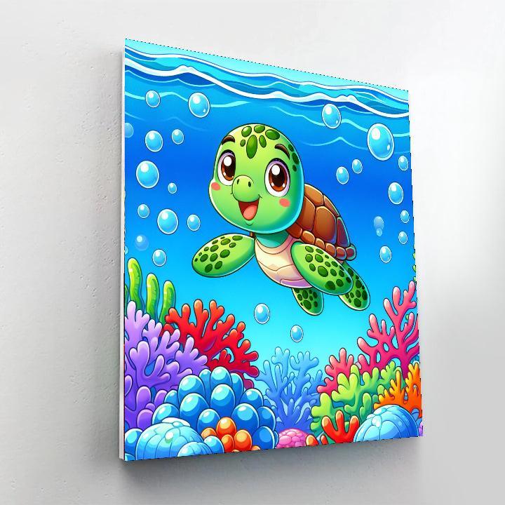 Charming Turtle Painting By Numbers Kit