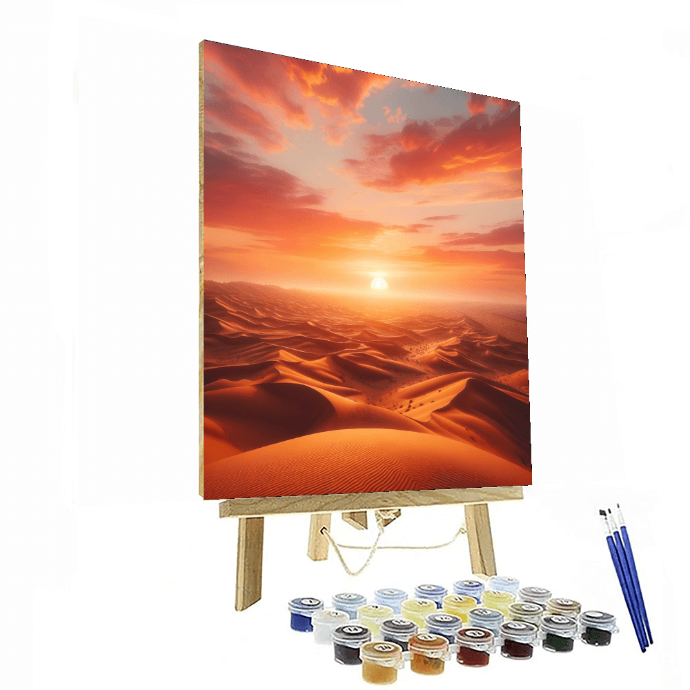 Tranquil Desert Sunset Number Painting
