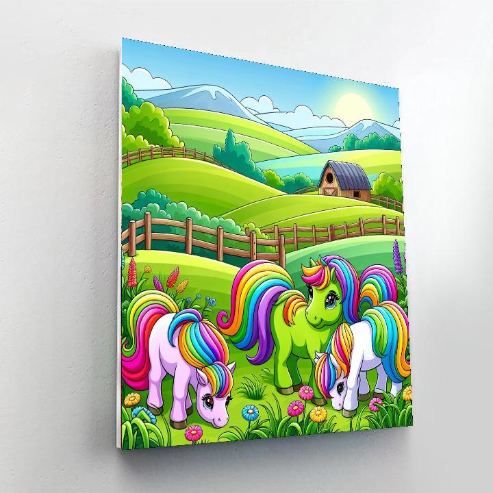 Rainbow Pony Farm Painting By Numbers Kit