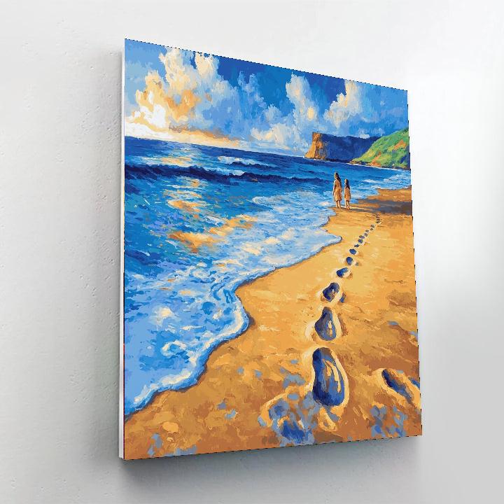 Footsteps In The Sand Numbered Painting Kits