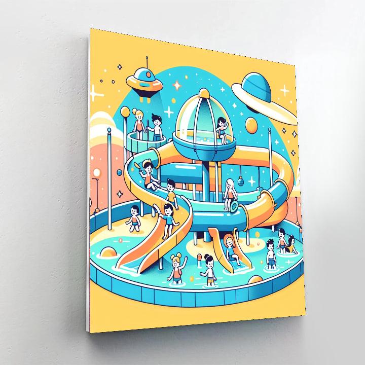 Space Station Splashdown Number Painting