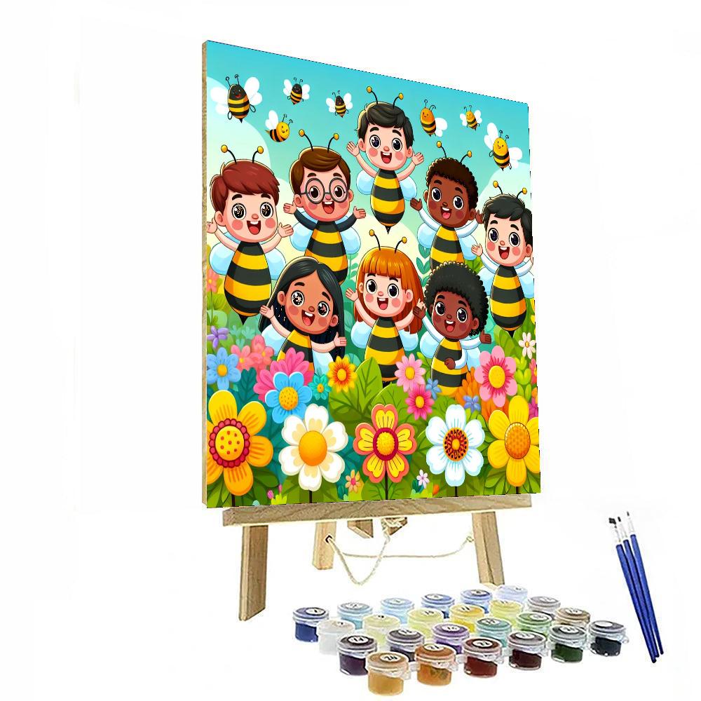 Busy Bees And Flowers Number Painting