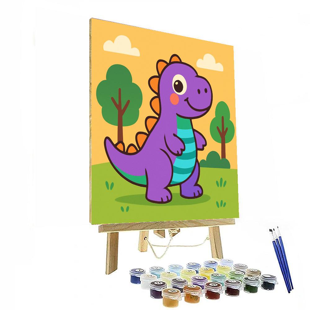 Colorful Dinosaur Numbered Painting Kits
