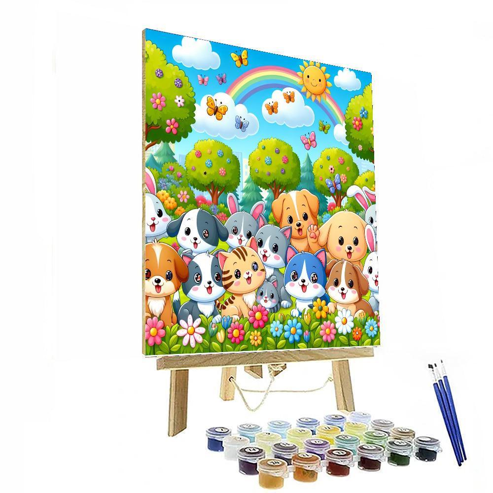 Cuddly Animal Day Out Painting Number Kit