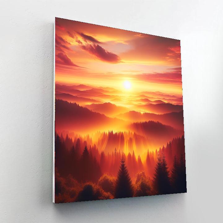 Golden Sunrise Splendor Number Painting