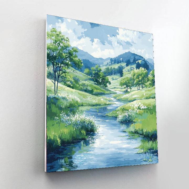 Hiroshige Inspired Gentle River's Embrace  Paint By Numbers Kits
