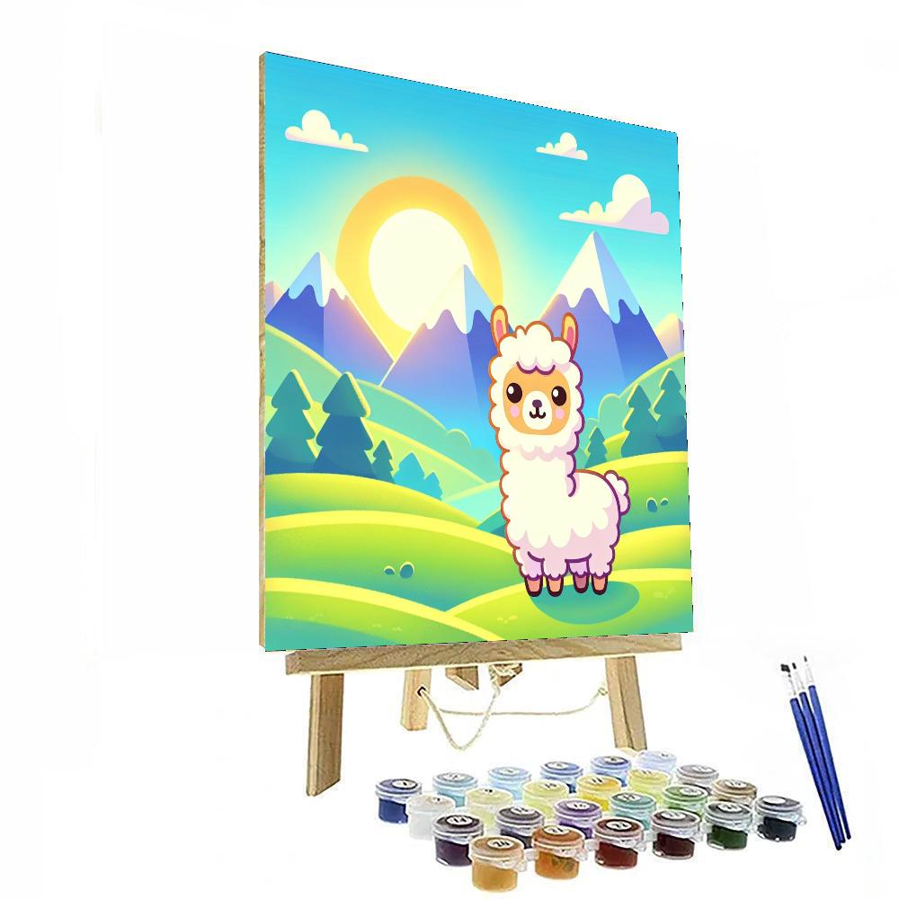 Laughing Llama Landscape Painting Number Kit