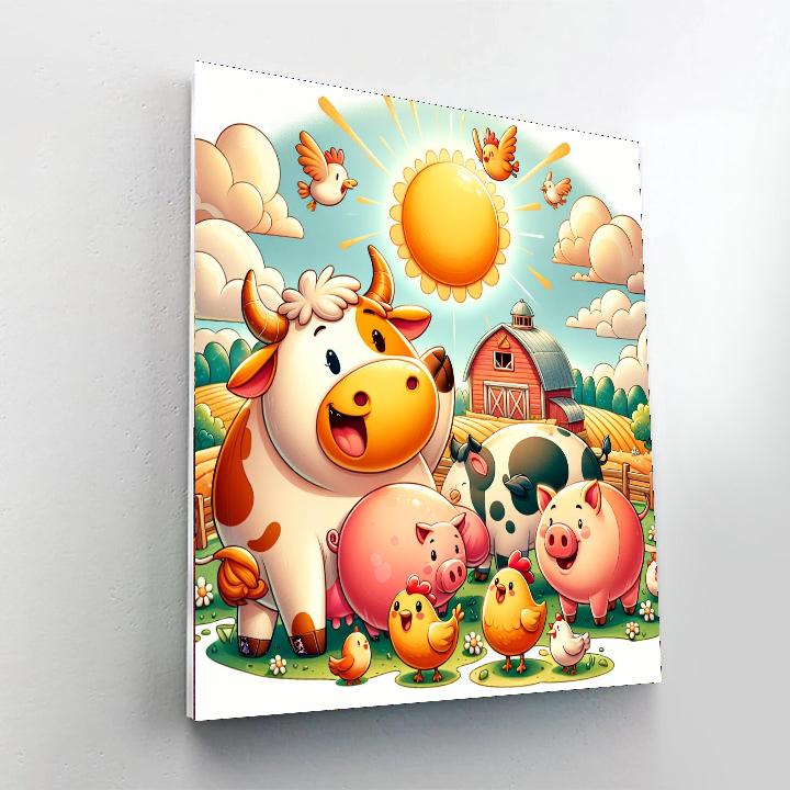 Cheerful Farm Day Numbered Painting Kits