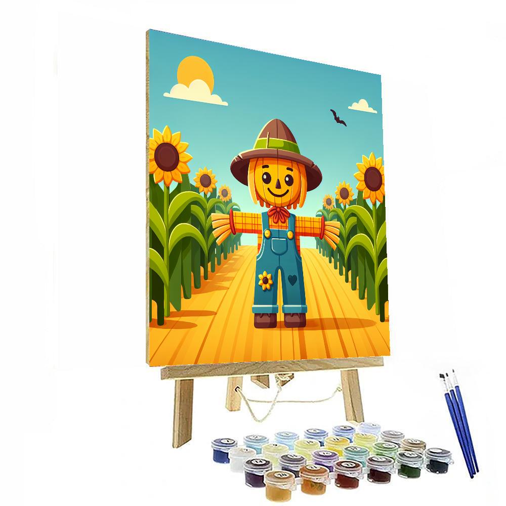 Silly Scarecrow's Harvest Field Painting By Numbers Kit