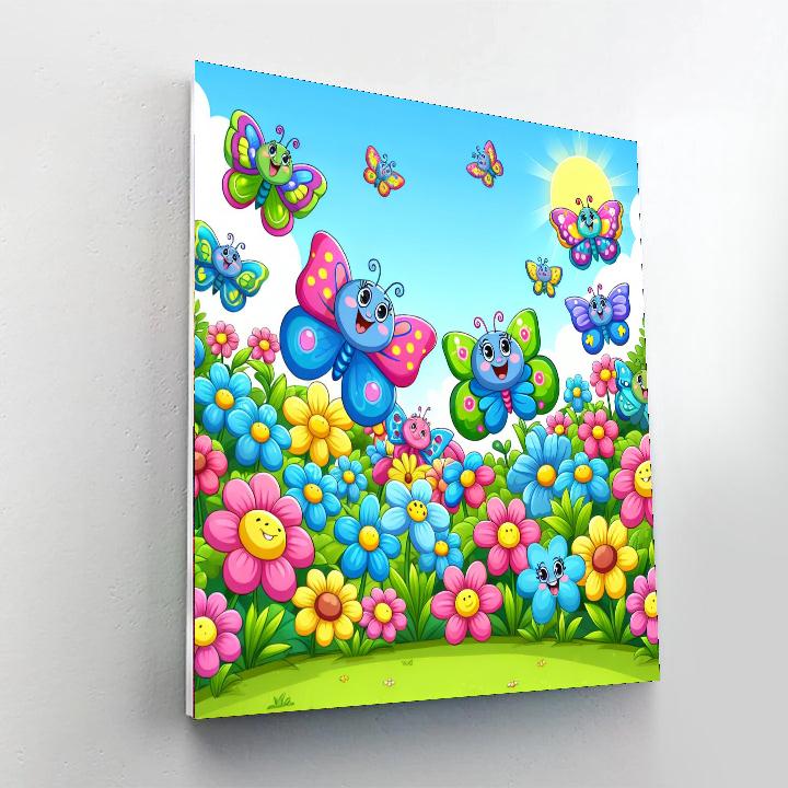 Giggling Butterfly Garden Numbered Painting Kits