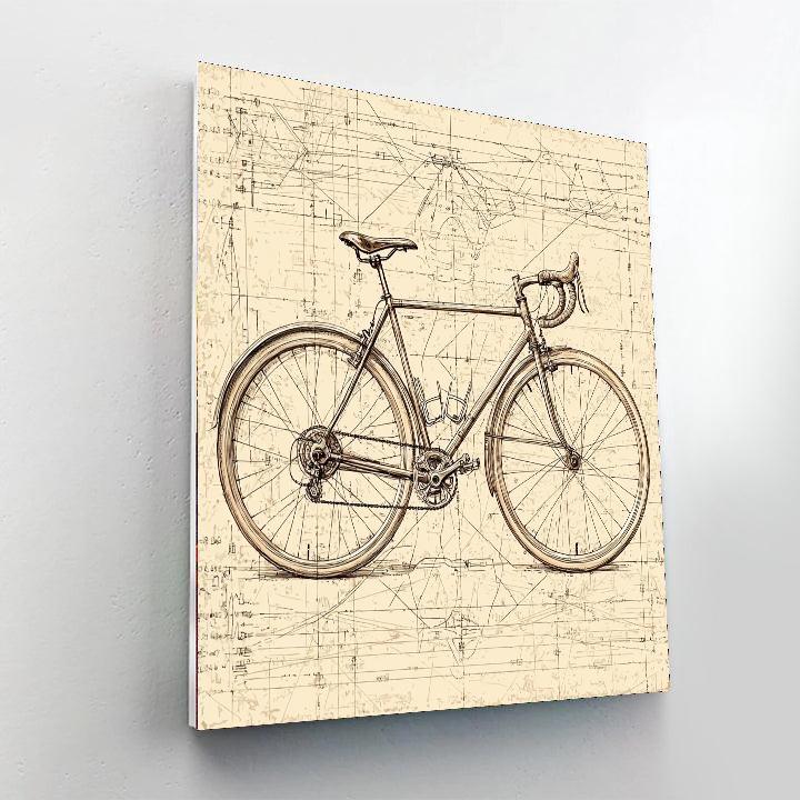 Leonardo Da Vinci Inspired Da Vinci's Vintage Bicycle  DIY Paint By Numbers