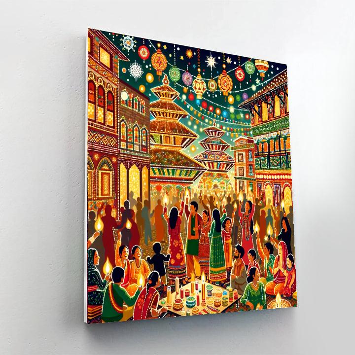 Tihar Festival - Kathmandu, Nepal Painting By Numbers Kit