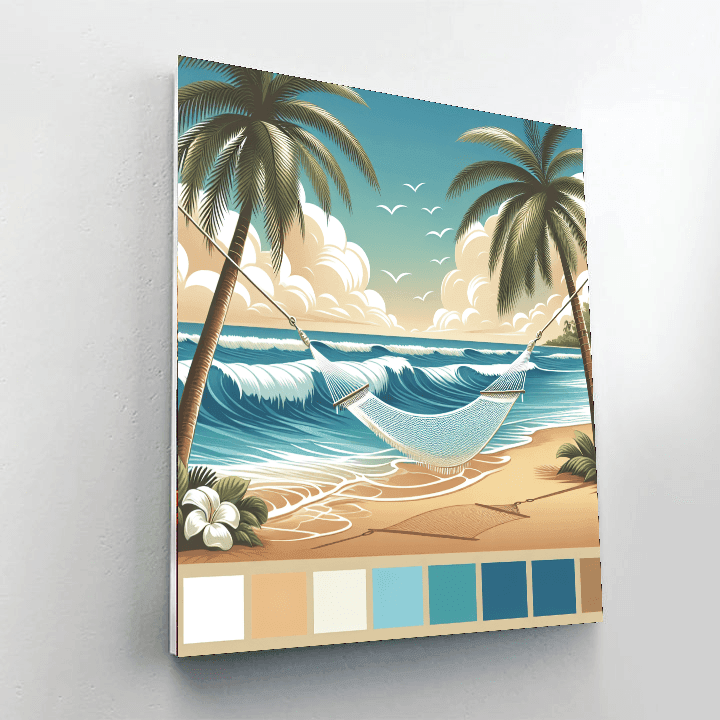 Relaxing Beach Hammock DIY Paint By Numbers