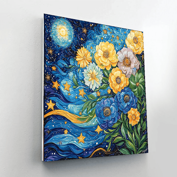 Vincent Van Gogh Inspired Petals And Stars  Paint By Numbers