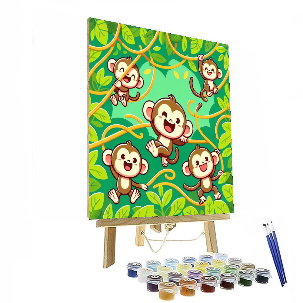 Mischievous Monkey Madness Paint By Numbers