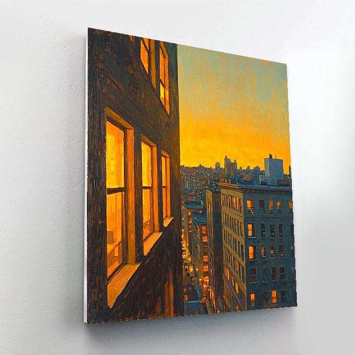 Edward Hopper Inspired Golden Hour In The City  Paint By Numbers