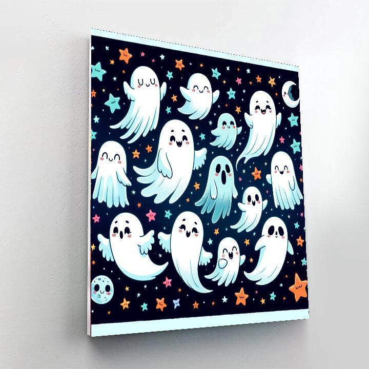 Friendly Ghostly Friends DIY Paint By Numbers