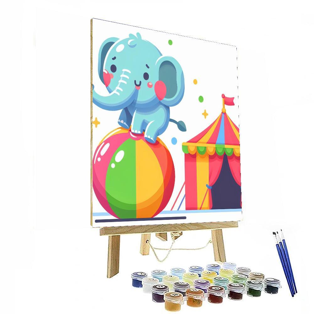 Lively Circus Elephant Paint By Numbers