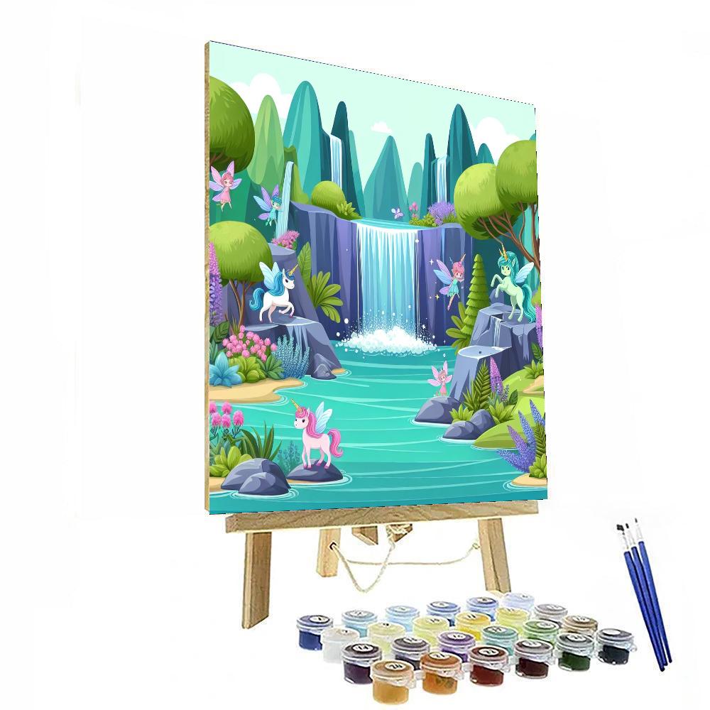 Whimsical Waterfall Wonderland Paint By Numbers Art