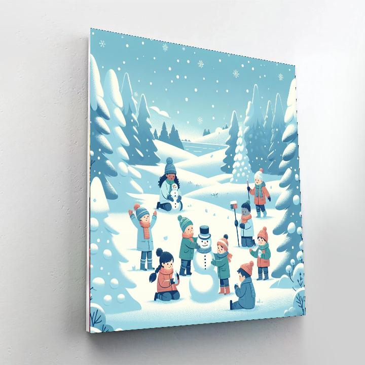 Frosty Snowy Scene Painting Number Kit
