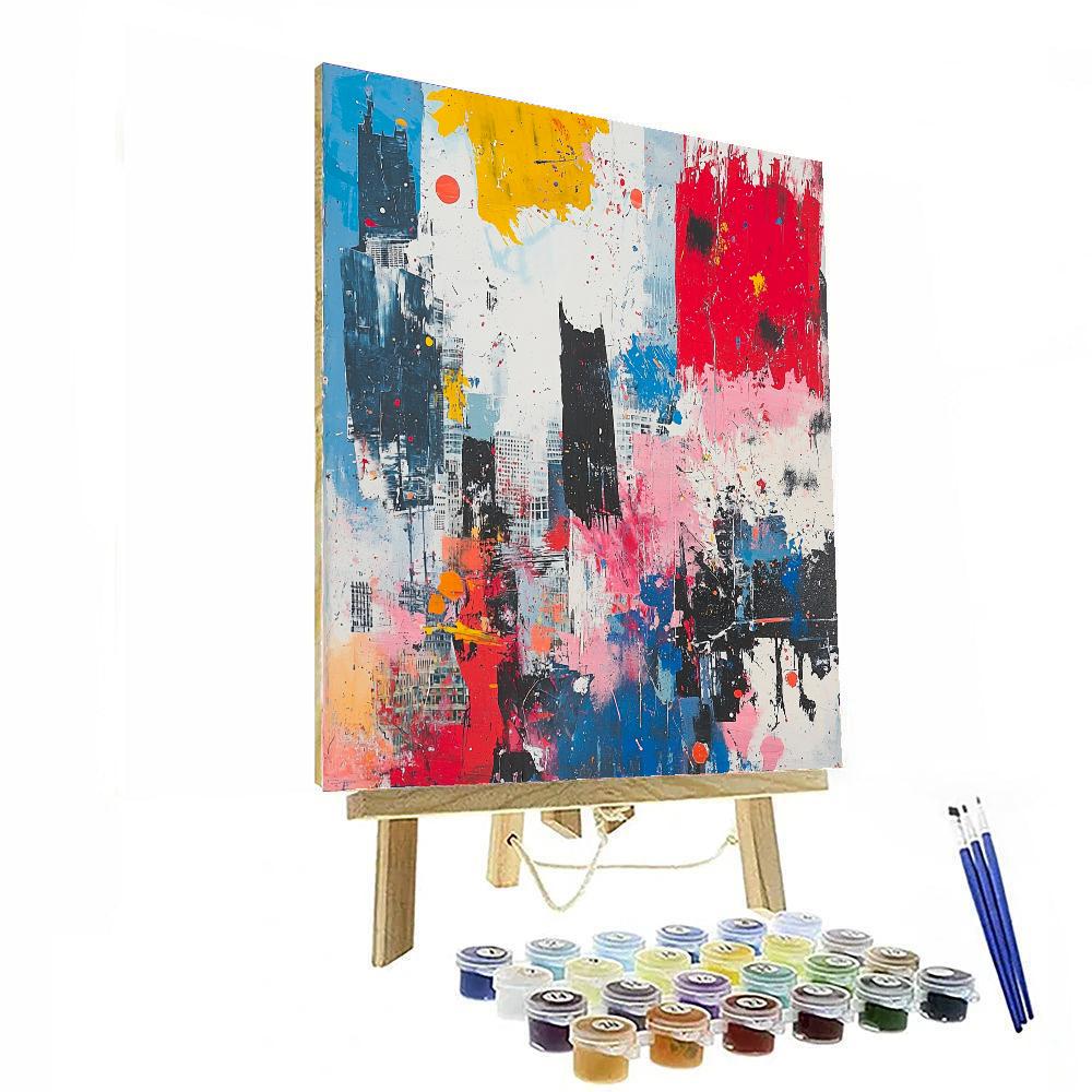 Robert Rauschenberg Inspired Glistening Cityscapes  Paint By Number