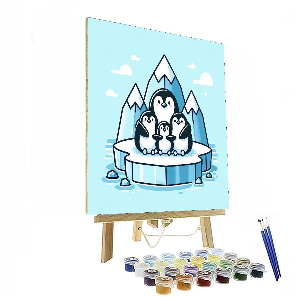 Cheerful Penguin Family Paint By Number