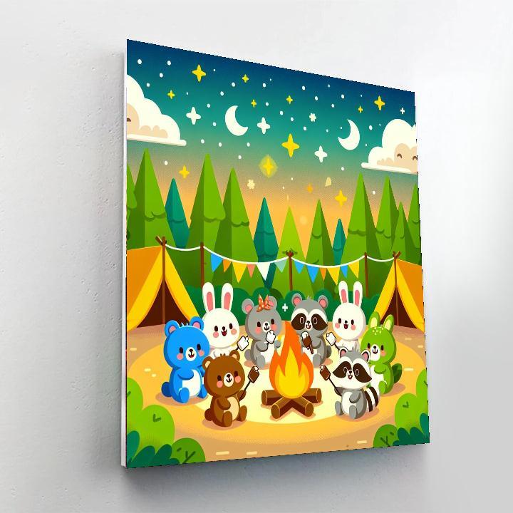 Cute Critters Campout Paint By Numbers