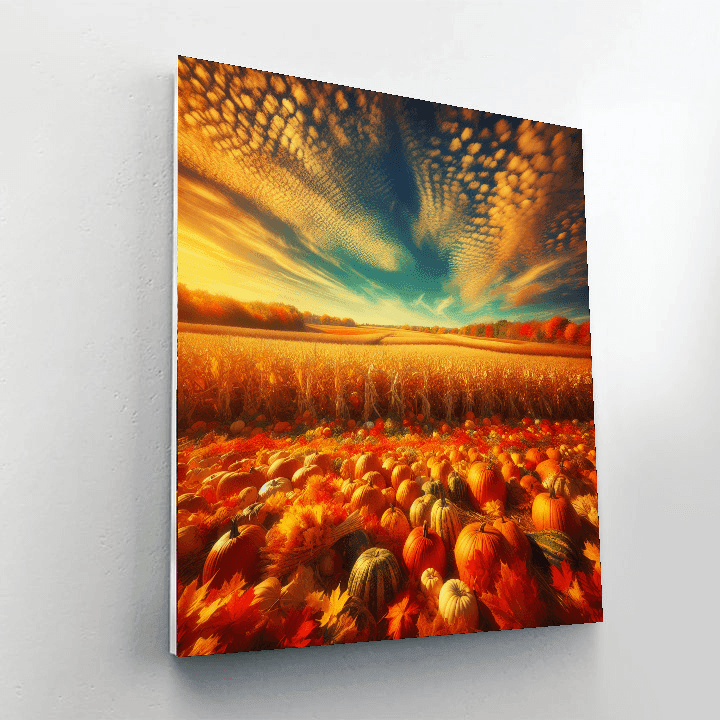Autumn's Golden Harvest Number Painting
