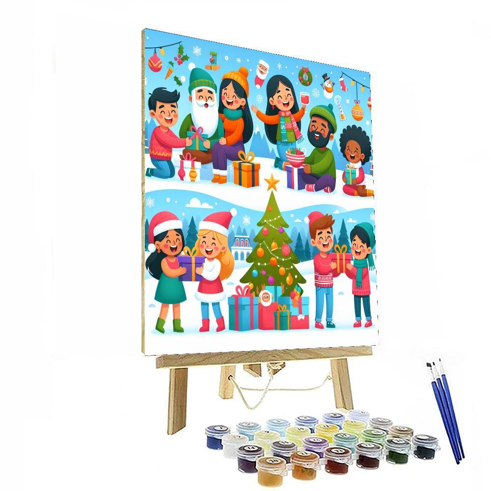 Joyful Holiday Wonderland Paint By Numbers Art